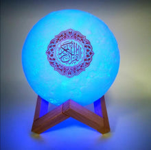 Load image into Gallery viewer, Quran Lamp Islamic Gift 3D Variable Color Moon Bluetooth Spe Player Touch Lamp Eid Ramadan - Haya Clothing